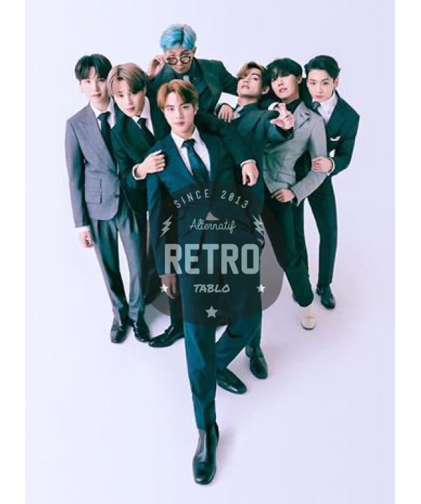 K-Pop Temalı Tablo 2 - Ahşap Retro Tablo